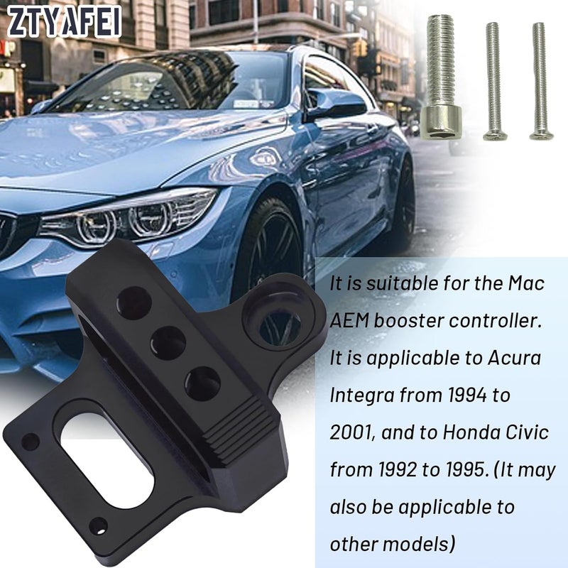 ZTYAFEI Universal 3-Port Solenoid Valve Mount Bracket for MAC/AEM Boost Controllers - CNC Billet Aluminum Holder (Black) (Black) - Image 3